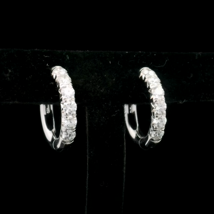 White Gold Diamond Hoop Earrings