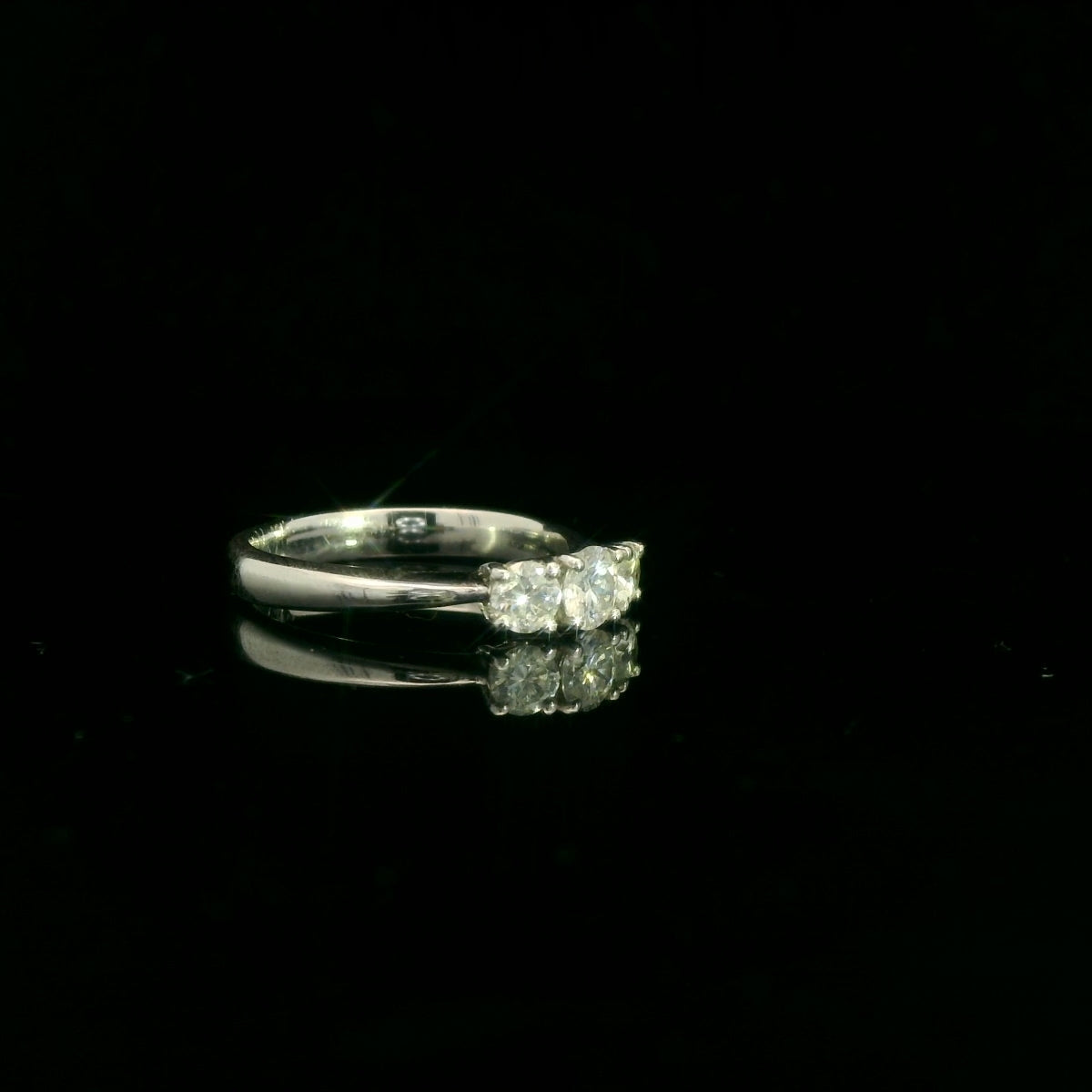 Three Stone Diamond Engagement Ring in White Gold