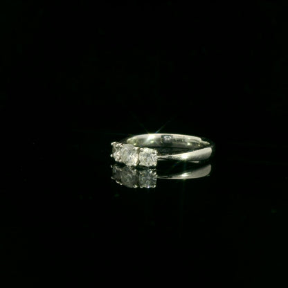 Three Stone Diamond Engagement Ring in White Gold