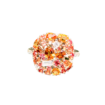 Orange Sapphire & Diamond Ring in 18 Carat Rose Gold